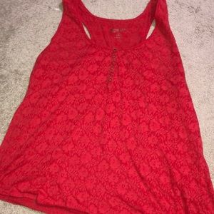 Red lace tank top